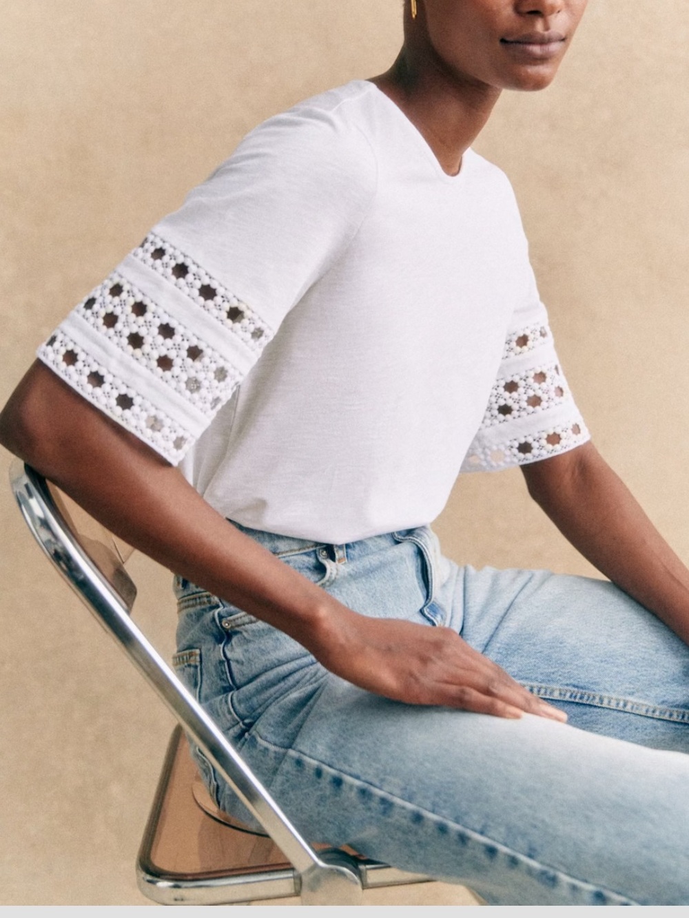 Sezane Hortense White eyelet sleeve Tee
NWT, Size M
Smoke free, cat free home - Picture 3 of 8